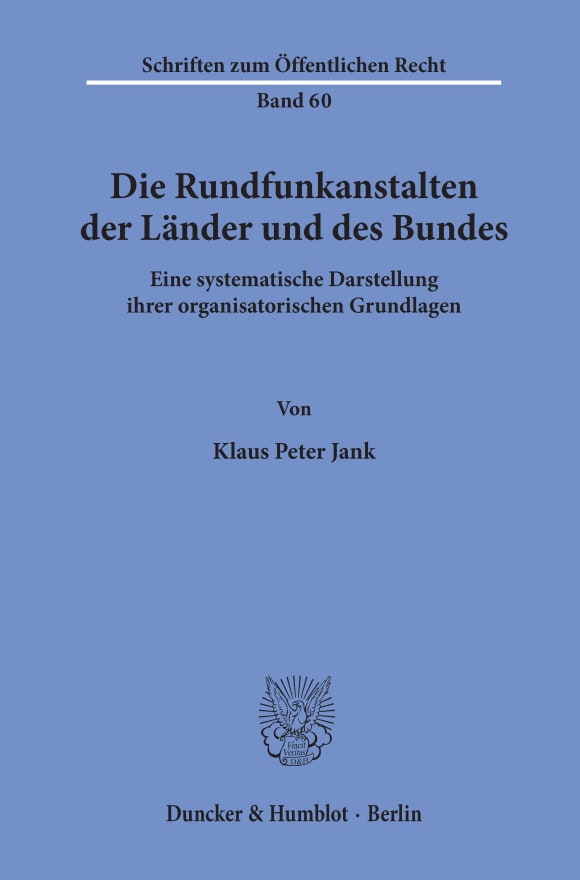 Cover Die Rundfunkanstalten der Länder und des Bundes