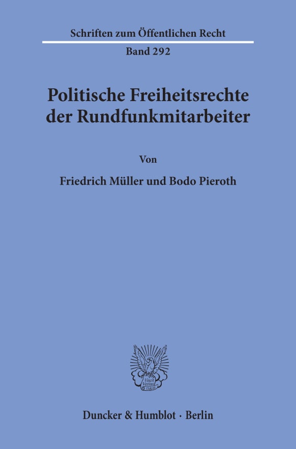 Cover Politische Freiheitsrechte der Rundfunkmitarbeiter