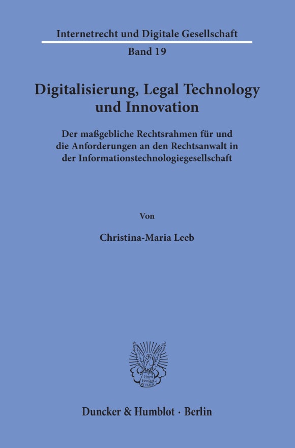 Cover Digitalisierung, Legal Technology und Innovation