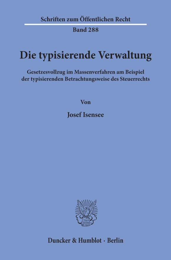 Cover Die typisierende Verwaltung