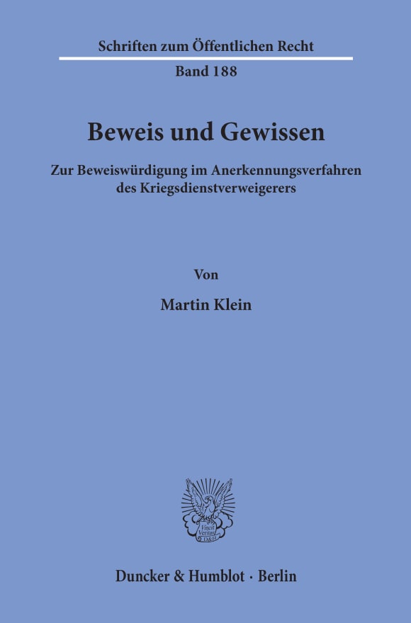 Cover Beweis und Gewissen