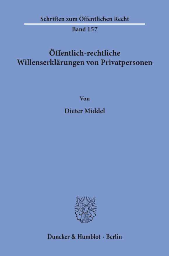 Cover Öffentlich-rechtliche Willenserklärungen von Privatpersonen