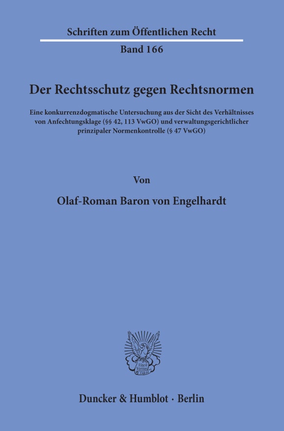 Cover Der Rechtsschutz gegen Rechtsnormen