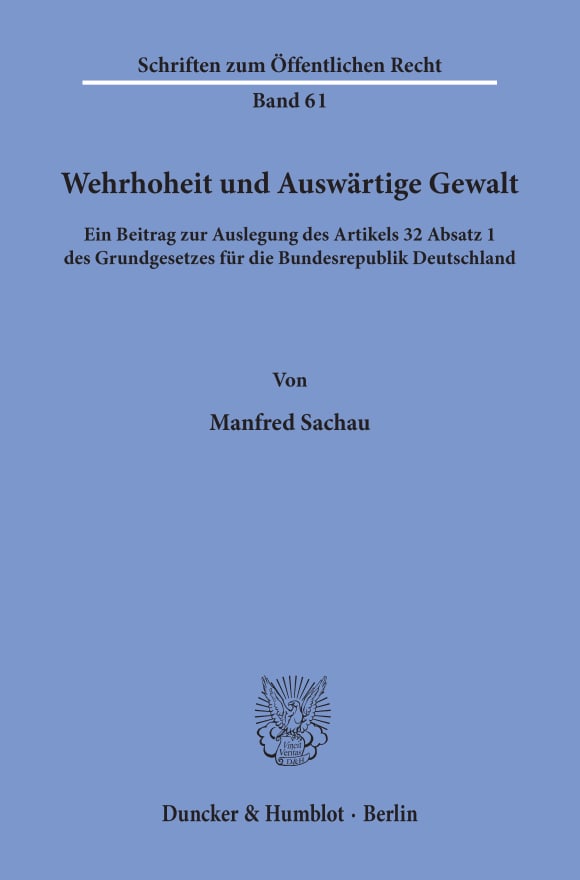 Cover Wehrhoheit und Auswärtige Gewalt