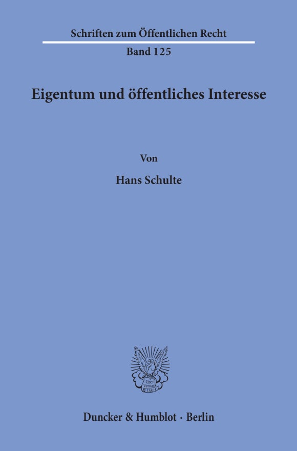 Cover Eigentum und öffentliches Interesse