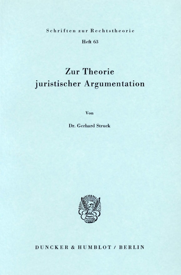 Cover Zur Theorie juristischer Argumentation