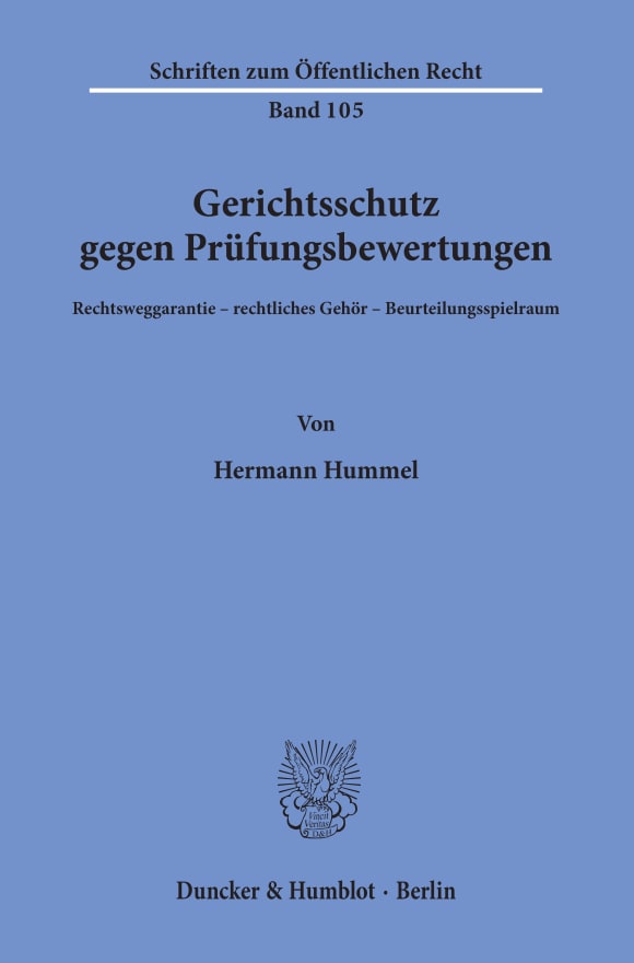 Cover Gerichtsschutz gegen Prüfungsbewertungen