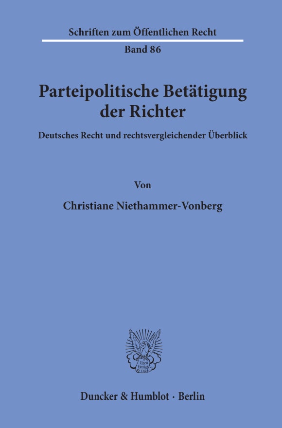 Cover Parteipolitische Betätigung der Richter