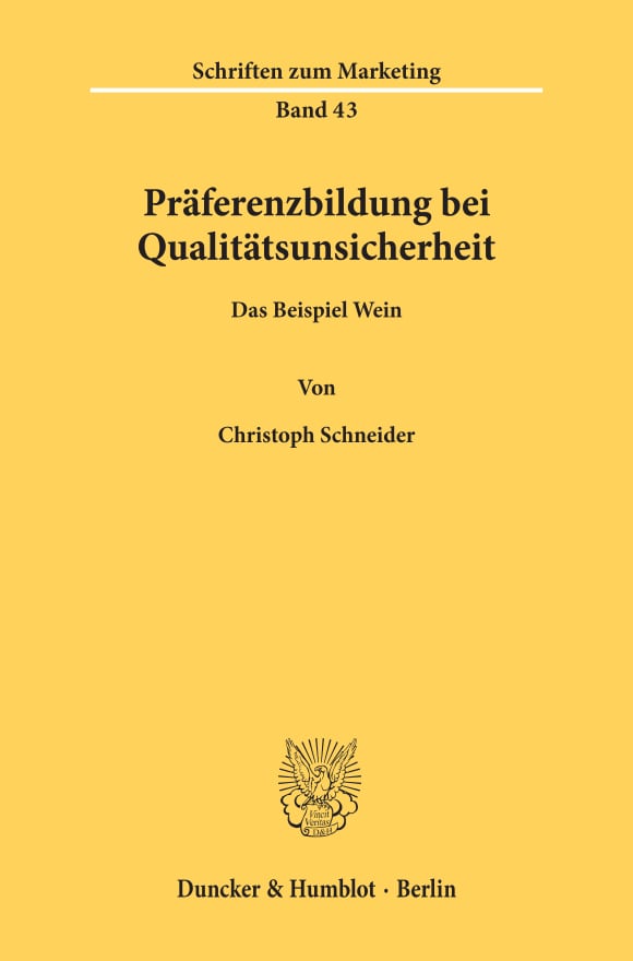 Cover Präferenzbildung bei Qualitätsunsicherheit