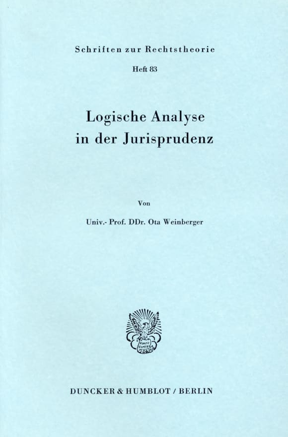 Cover Logische Analyse in der Jurisprudenz