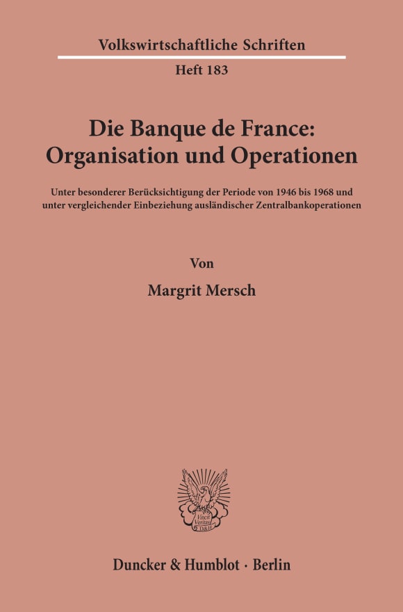 Cover Die Banque de France: Organisation und Operationen