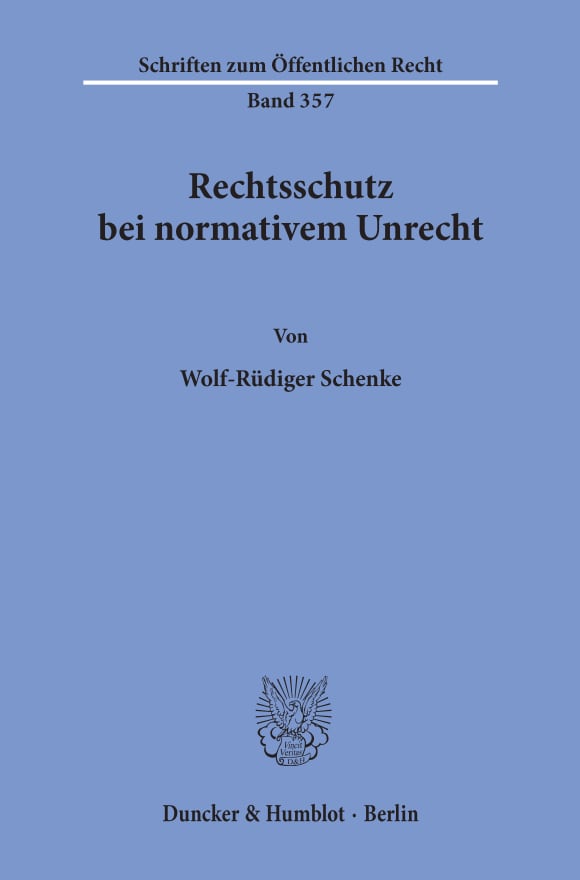 Cover Rechtsschutz bei normativem Unrecht