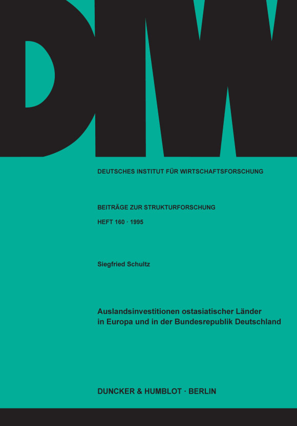 Cover Deutsches Institut für Wirtschaftsforschung. Beiträge zur Strukturforschung (SF)