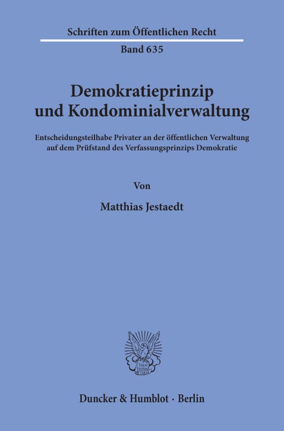 Cover Demokratieprinzip und Kondominialverwaltung