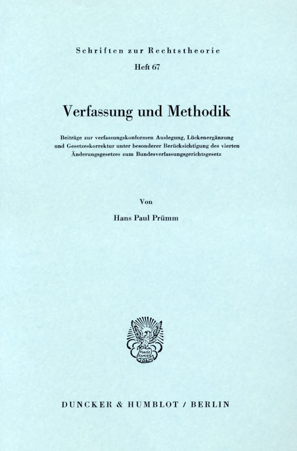 Cover Verfassung und Methodik