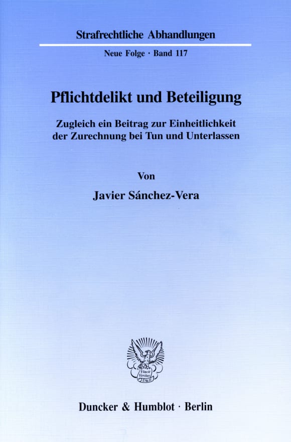 Cover Pflichtdelikt und Beteiligung