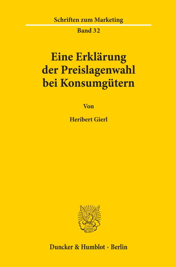 Cover Eine Erklärung der Preislagenwahl bei Konsumgütern