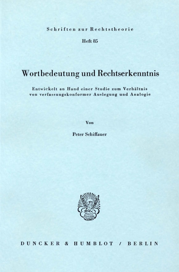 Cover Wortbedeutung und Rechtserkenntnis