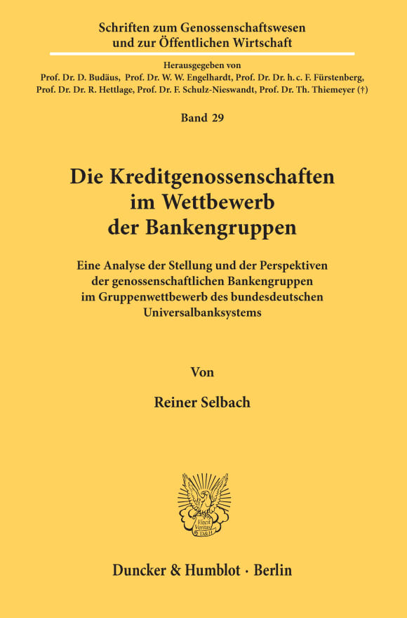 Cover Die Kreditgenossenschaften im Wettbewerb der Bankengruppen