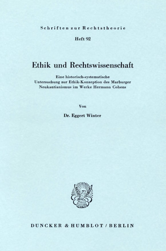 Cover Ethik und Rechtswissenschaft