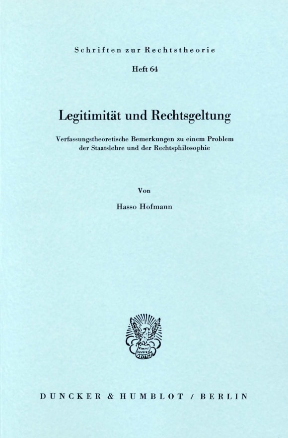 Cover Legitimität und Rechtsgeltung