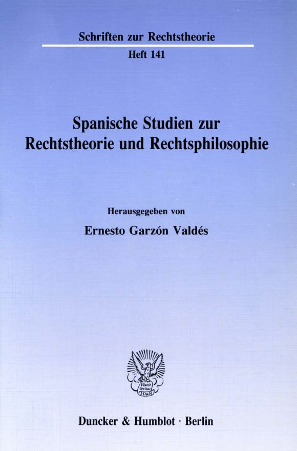 Cover Spanische Studien zur Rechtstheorie und Rechtsphilosophie