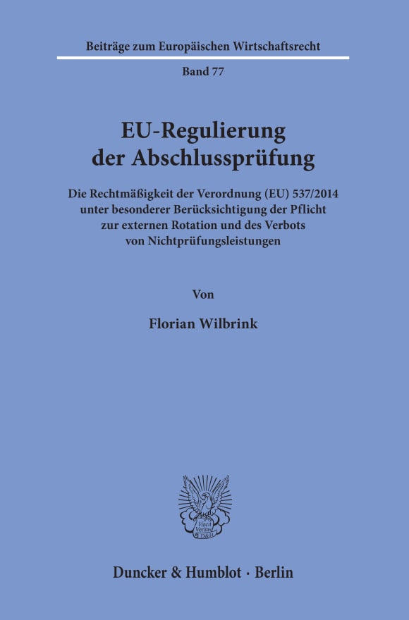 Cover EU-Regulierung der Abschlussprüfung