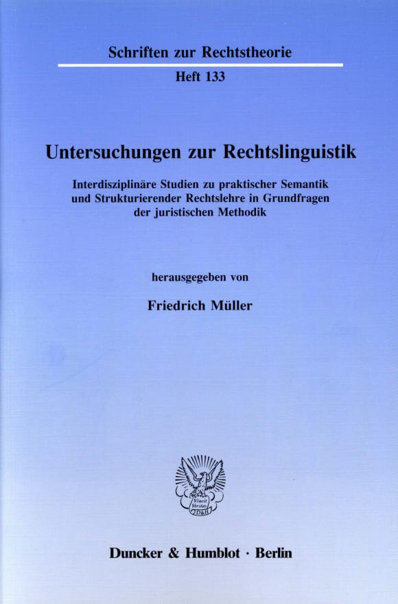 Cover Untersuchungen zur Rechtslinguistik