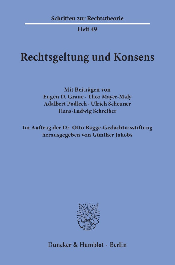 Cover Rechtsgeltung und Konsens