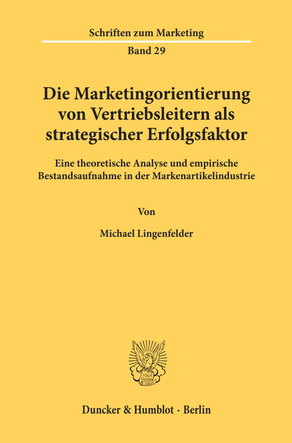 Cover Die Marketingorientierung von Vertriebsleitern als strategischer Erfolgsfaktor