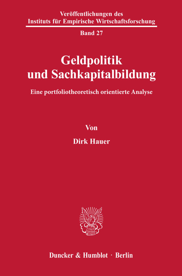 Cover Geldpolitik und Sachkapitalbildung