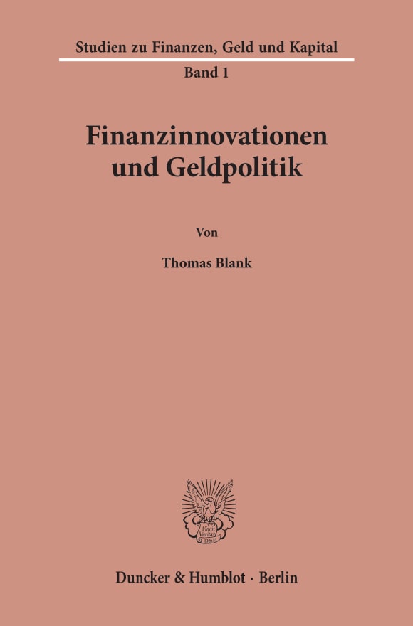 Cover Finanzinnovationen und Geldpolitik