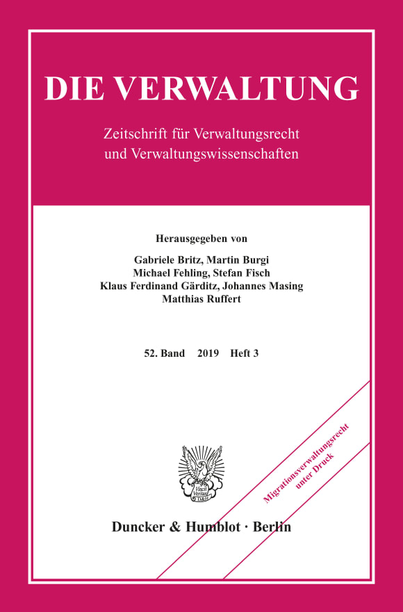 Cover Migrationsverwaltungsrecht unter Druck (VERW 3/2019)