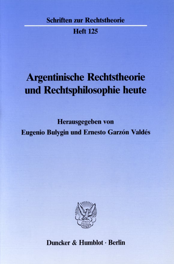 Cover Argentinische Rechtstheorie und Rechtsphilosophie heute