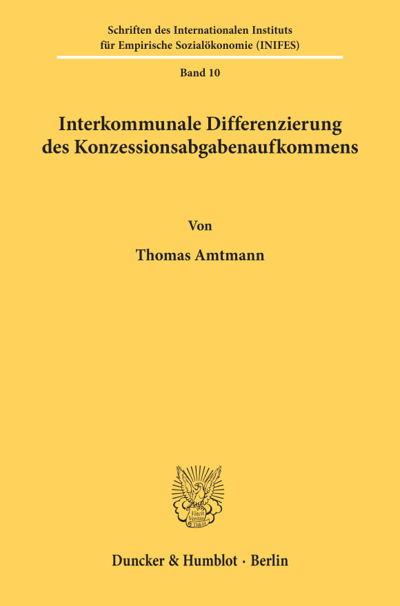 Cover Schriften des Internationalen Instituts für Empirische Sozialökonomie (INIFES)