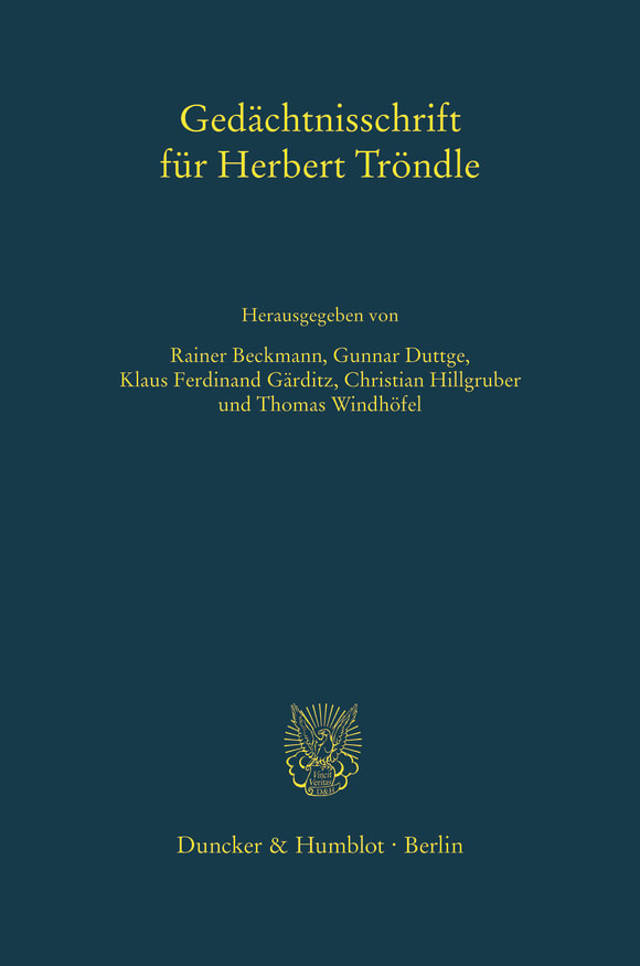 Cover Gedächtnisschrift für Herbert Tröndle