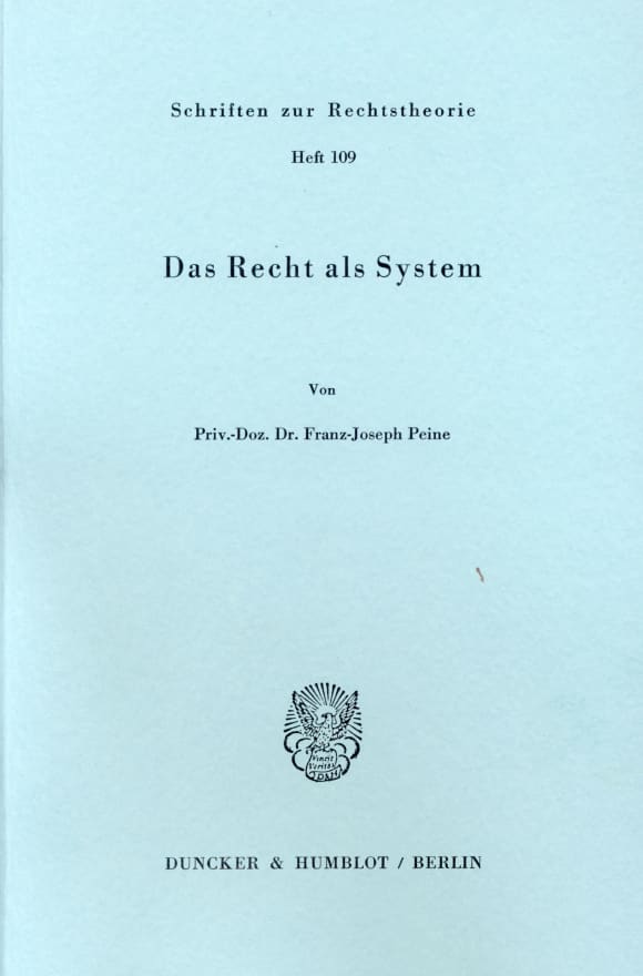 Cover Das Recht als System