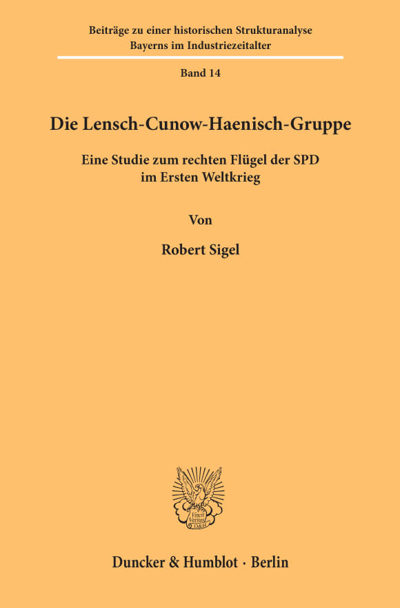 Cover Die Lensch-Cunow-Haenisch-Gruppe