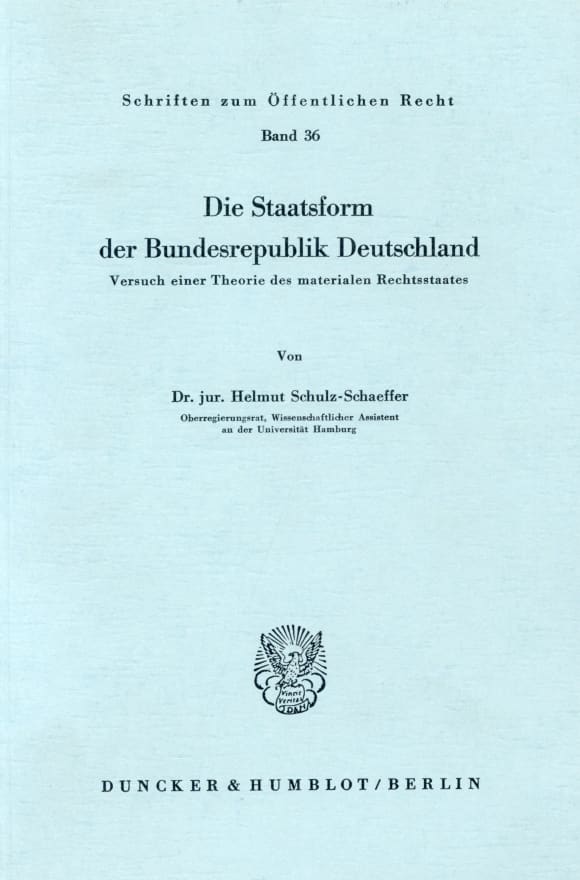 Cover Die Staatsform der Bundesrepublik Deutschland