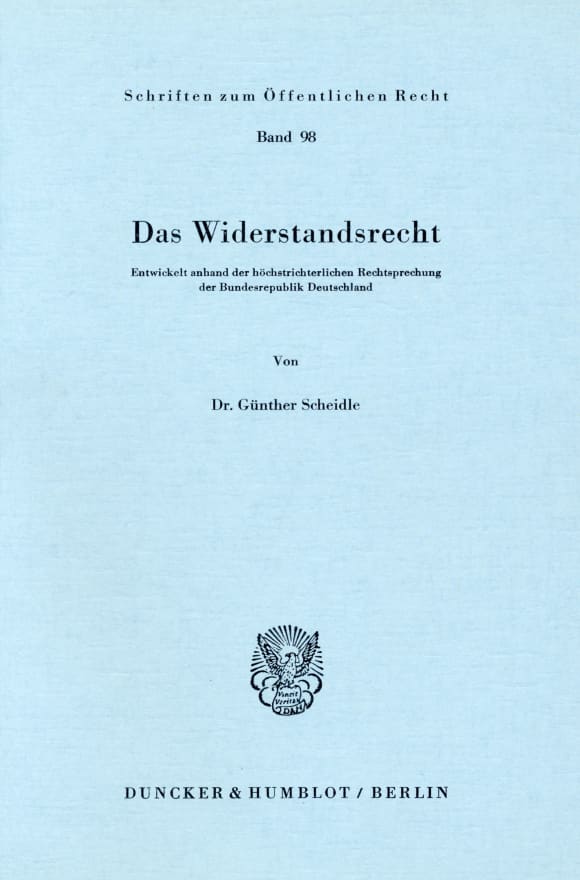 Cover Das Widerstandsrecht