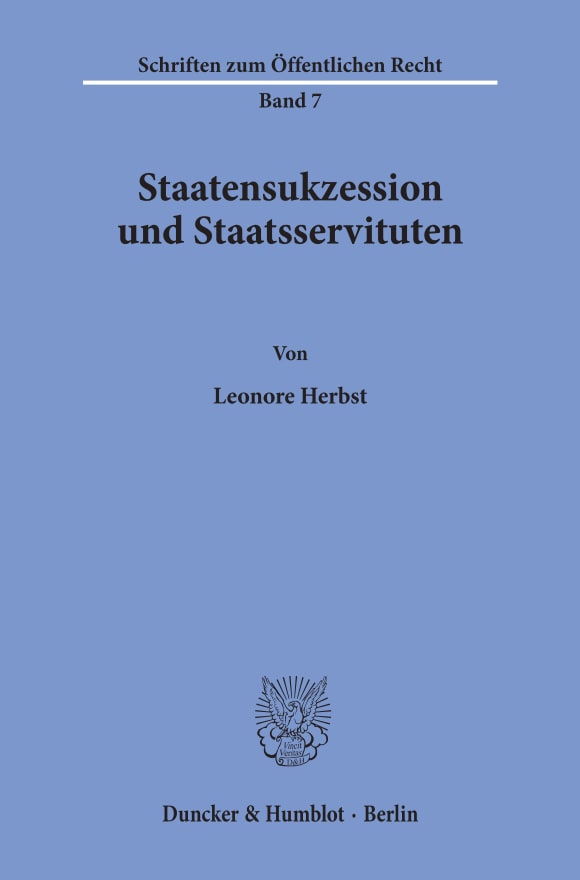 Cover Staatensukzession und Staatsservituten