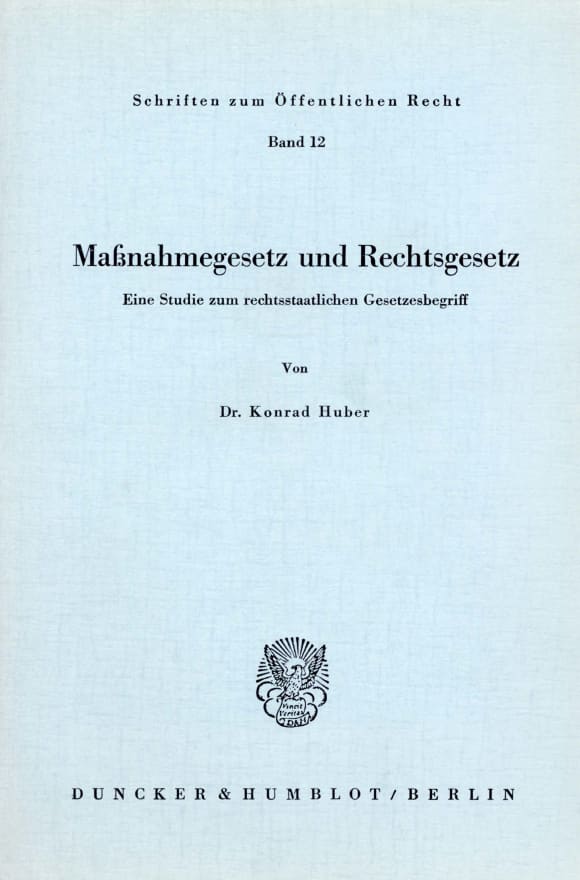 Cover Maßnahmegesetz und Rechtsgesetz