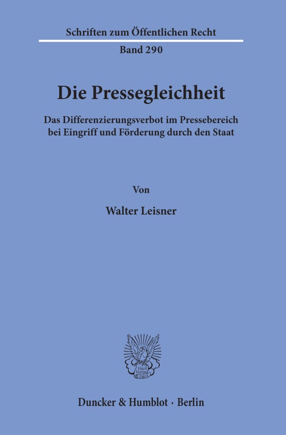 Cover Die Pressegleichheit