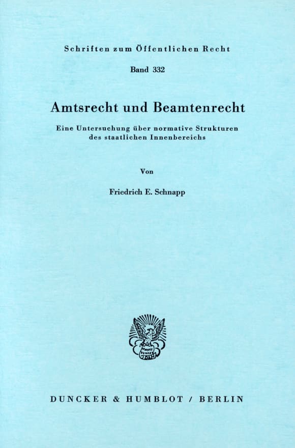 Cover Amtsrecht und Beamtenrecht