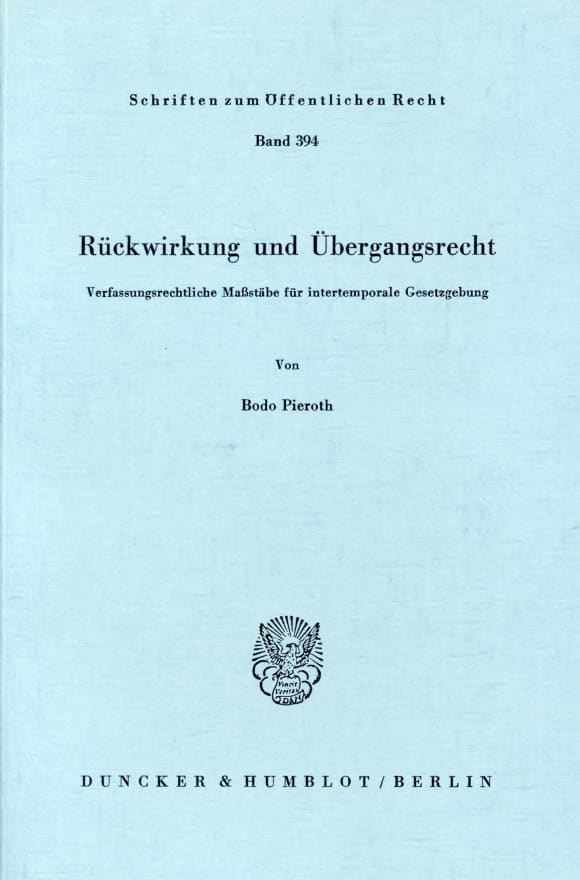 Cover Rückwirkung und Übergangsrecht