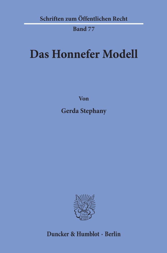 Cover Das Honnefer Modell