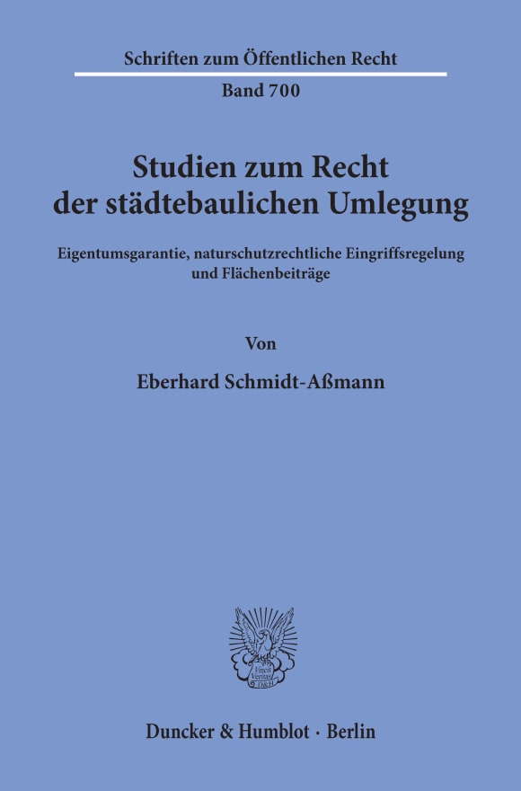 Cover Studien zum Recht der städtebaulichen Umlegung