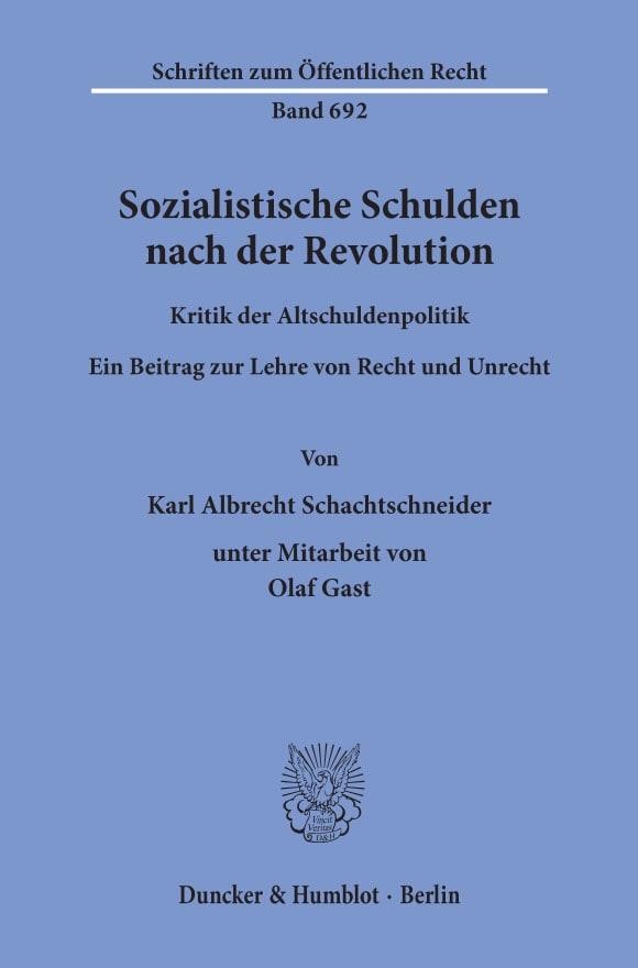 Cover Sozialistische Schulden nach der Revolution