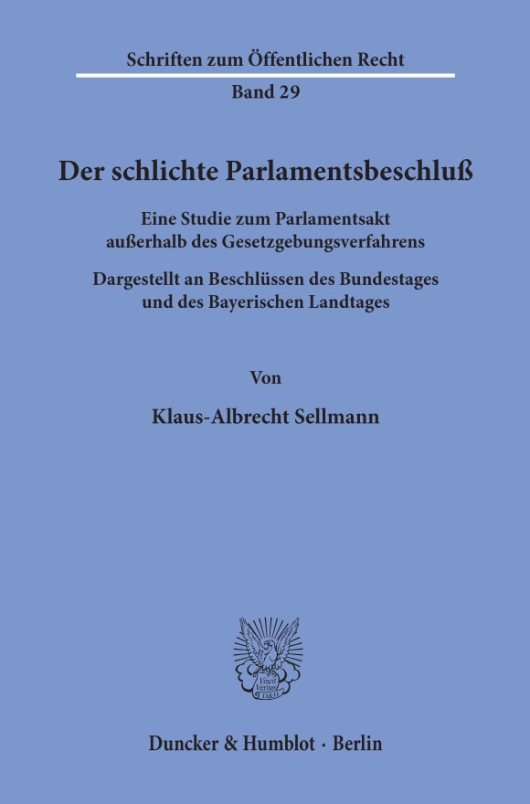 Cover Der schlichte Parlamentsbeschluß