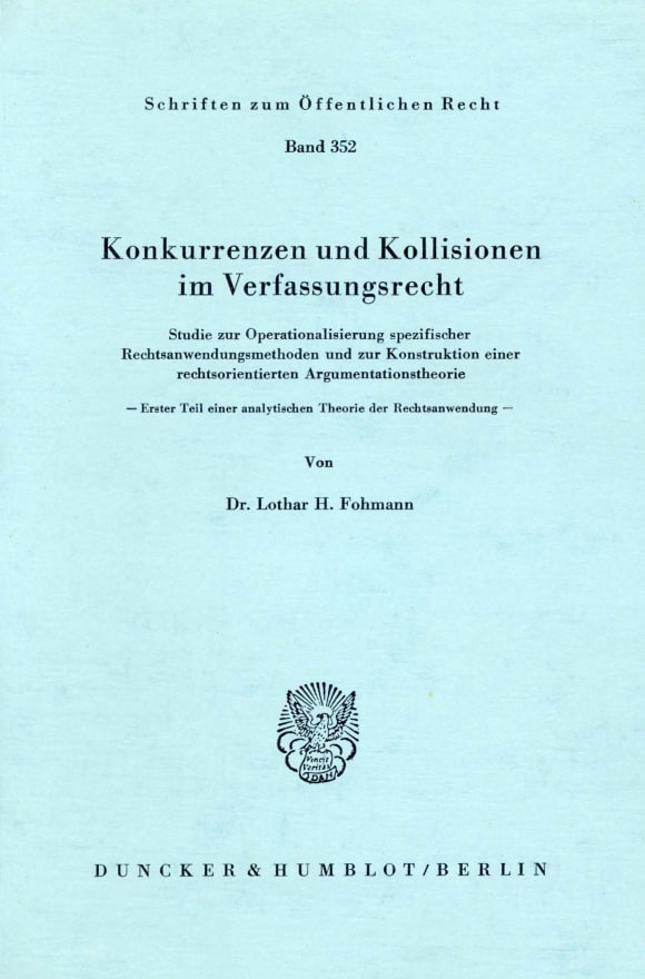 Cover Konkurrenzen und Kollisionen im Verfassungsrecht